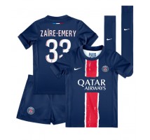 Paris Saint-Germain Warren Zaire-Emery #33 Koszulka Podstawowa dzieci 2024-25 Krótki Rękaw (+ krótkie spodenki)